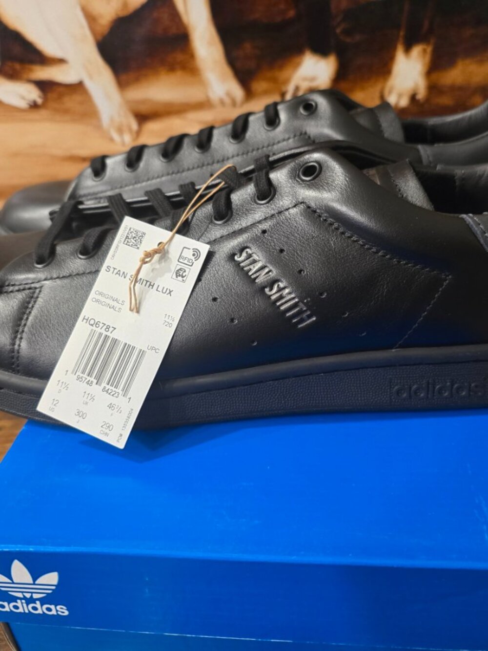 Adidas Originals Stan Smith Lux Black Rare Limited Classic Mens Shoes HQ6787 12 - Picture 6 of 16